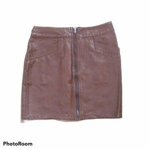 H&M divided brown faux leather mini skirt